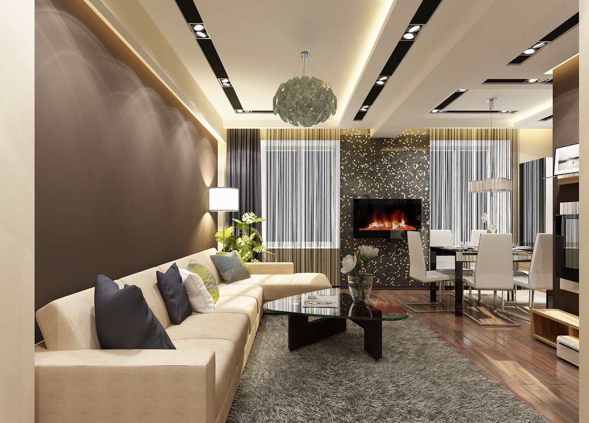 Гостиная в черно белом стиле