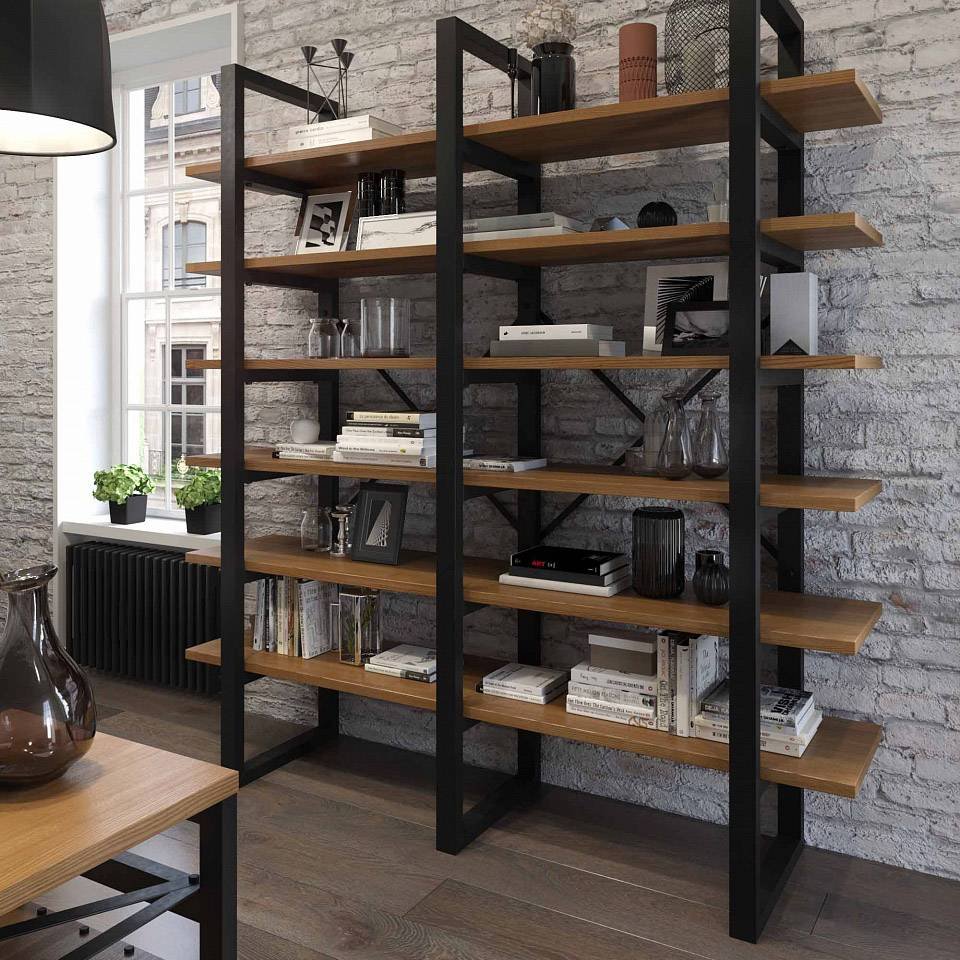 Стеллаж в стиле лофт Loft Wood Studio