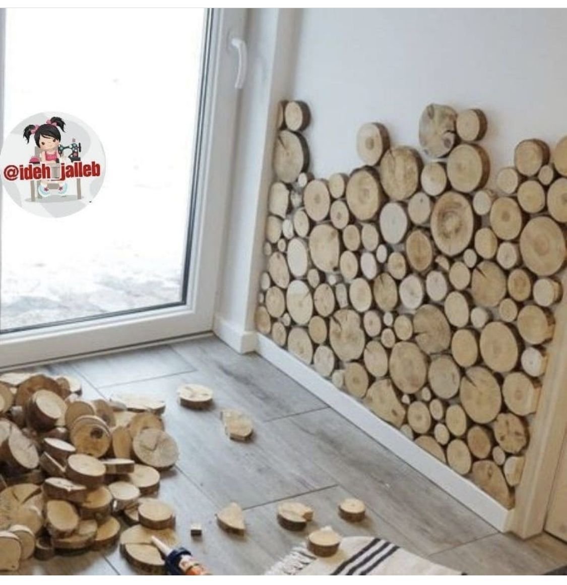 Отделка стен деревянными спилами (69 фото)