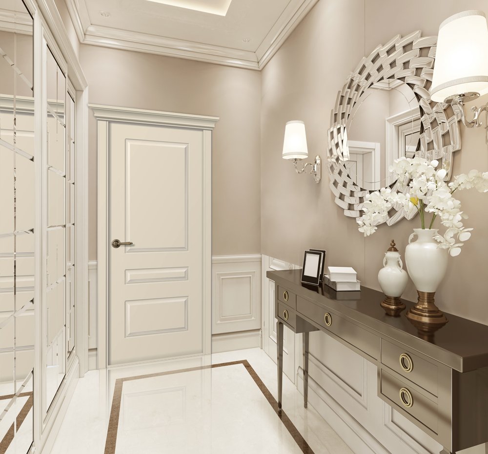 Серые стены в прихожей