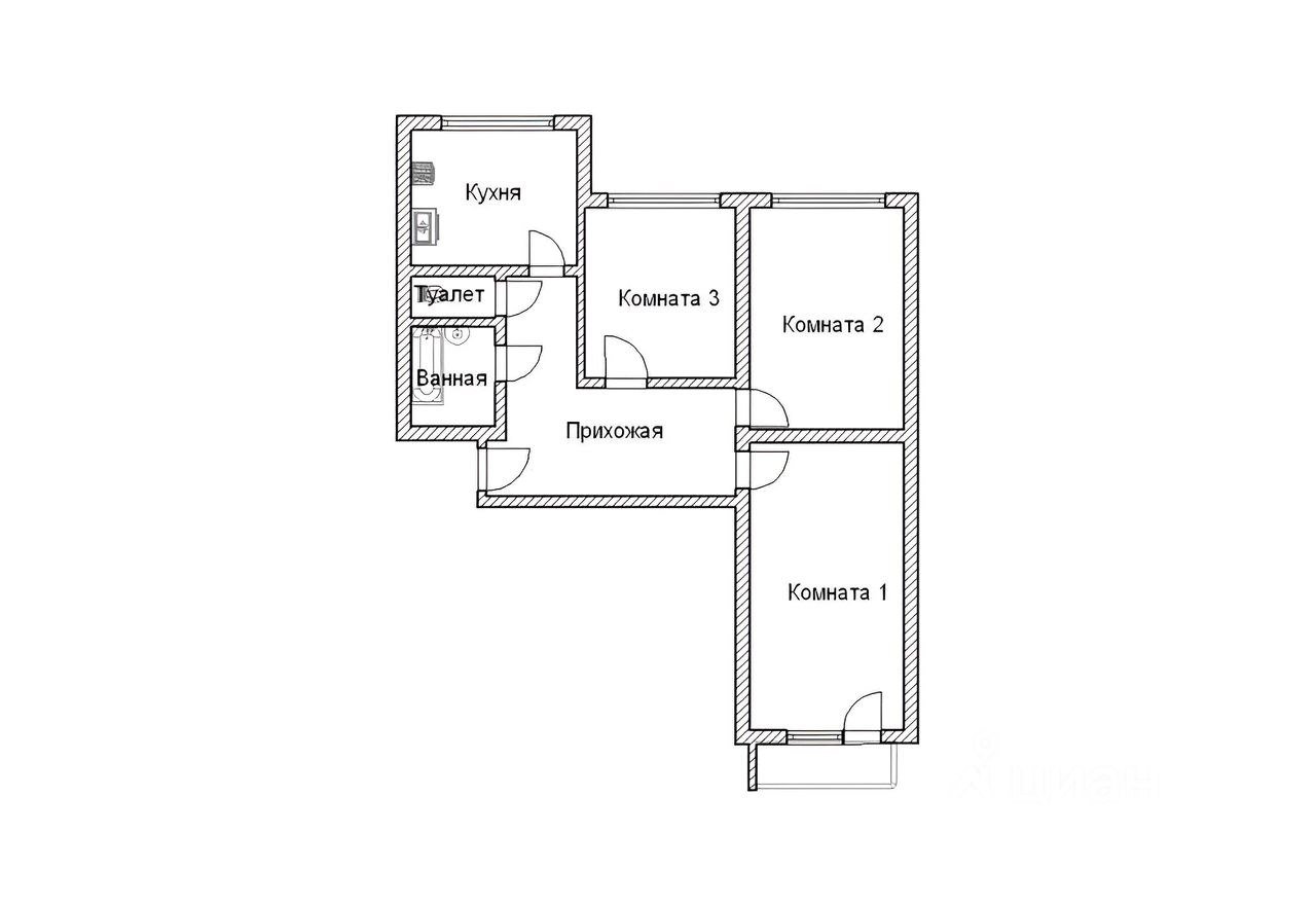 Планировка КОПЭ 3-Х комнатные квартиры с размерами