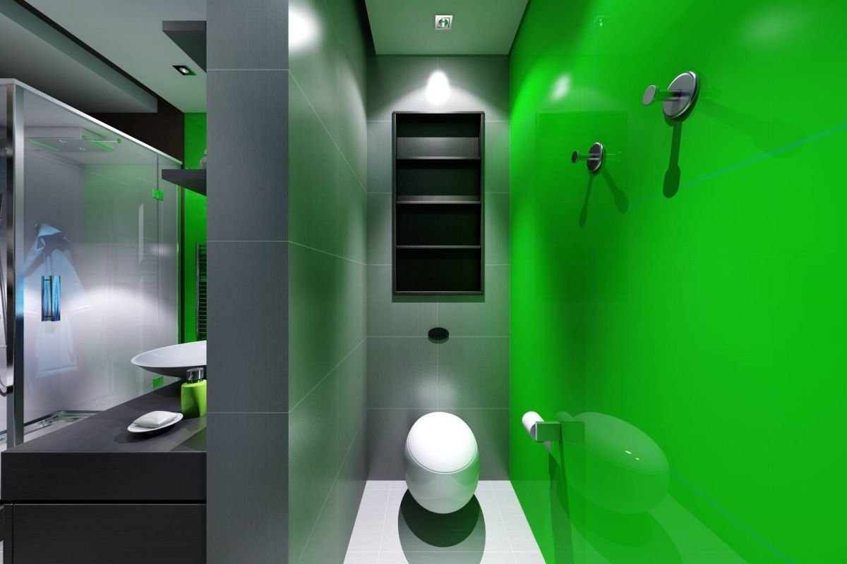 Туалет дизайн в зеленых тонах фото