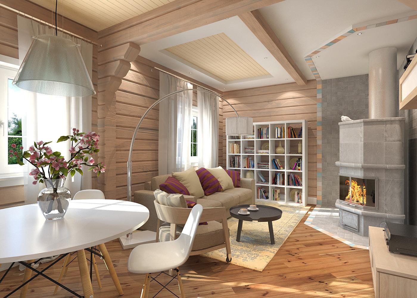 Интерьер дома из бруса: фото лучших вариантов дизайна всех комнат | gkhyarovoe.ru