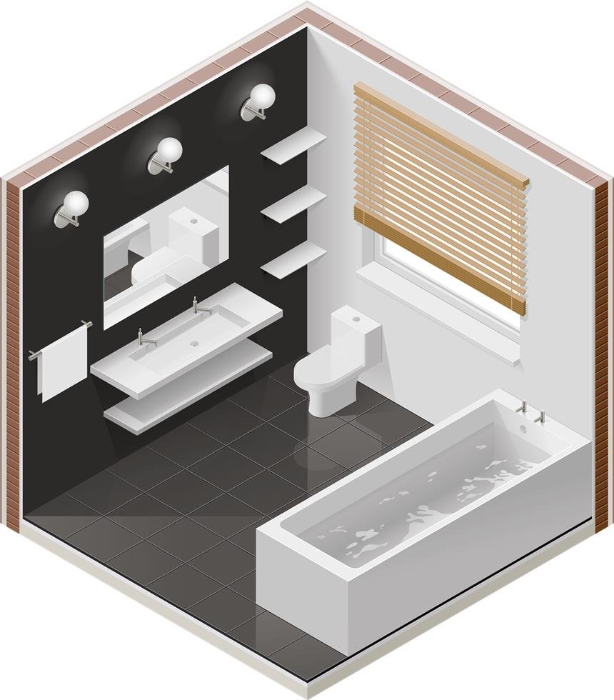 Макет ванной комнаты