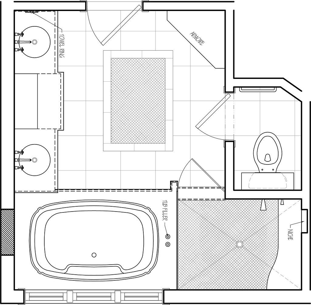 Нарисованная мебель ванная