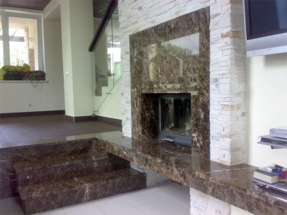 Камин облицованный гранитом