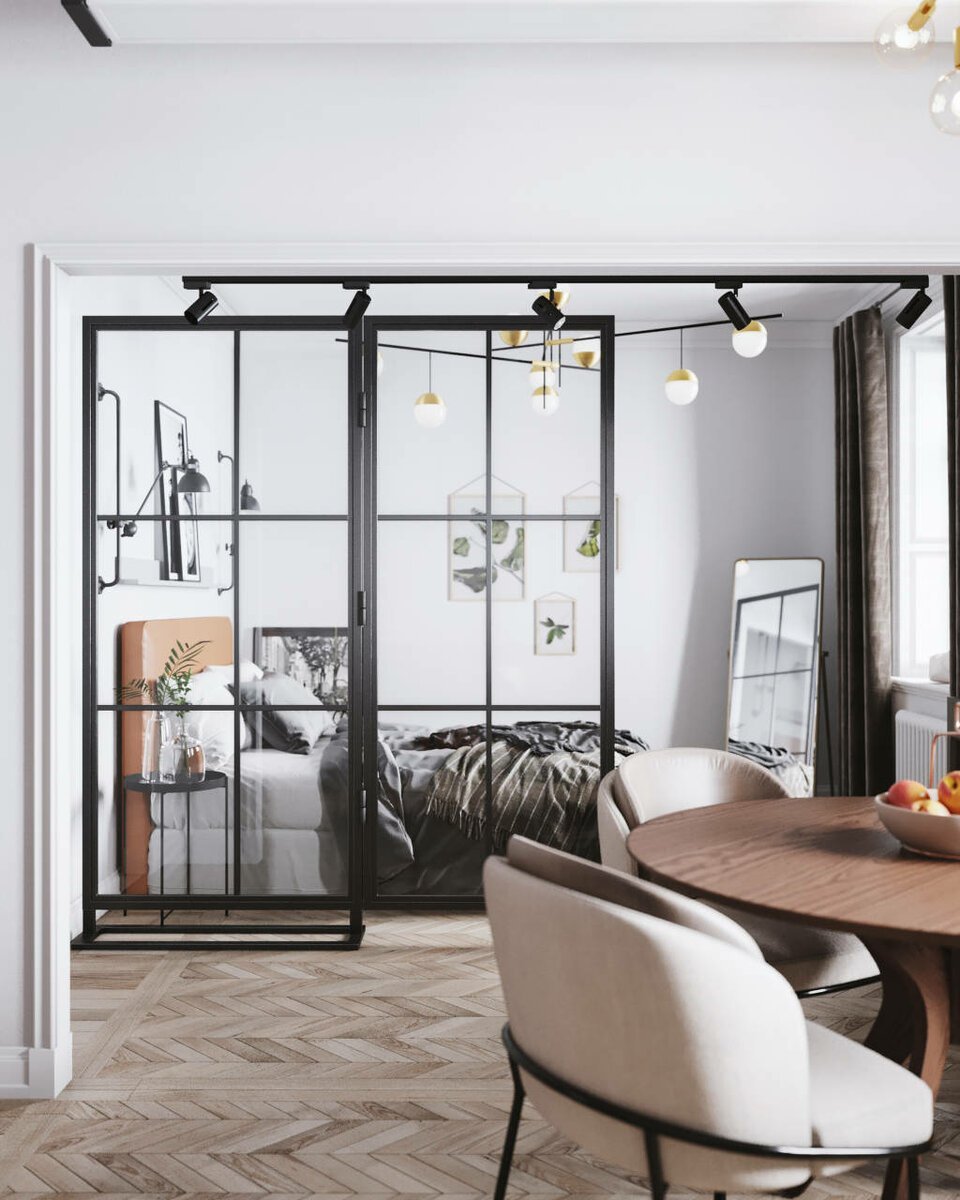 Стеклянные перегородки для зонирования