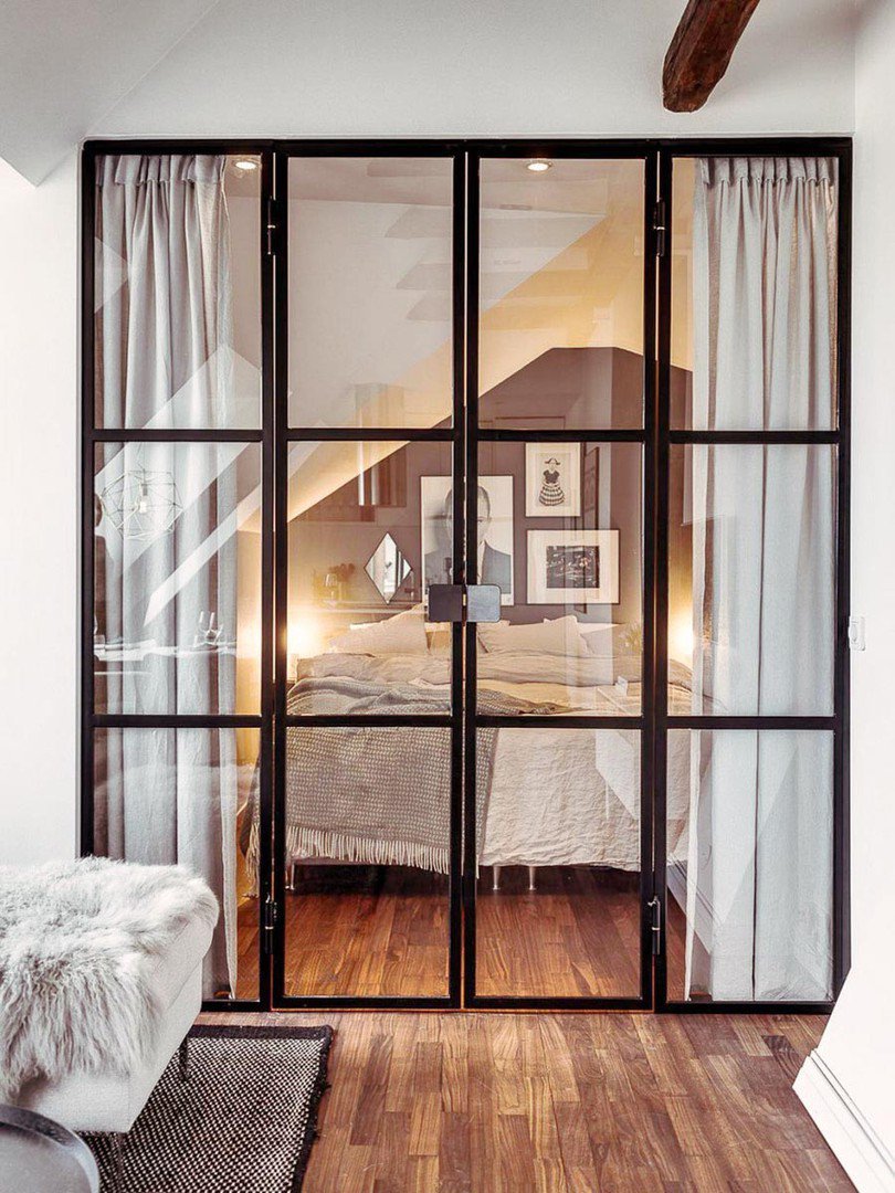 Раздвижная лофт перегородка телескопик