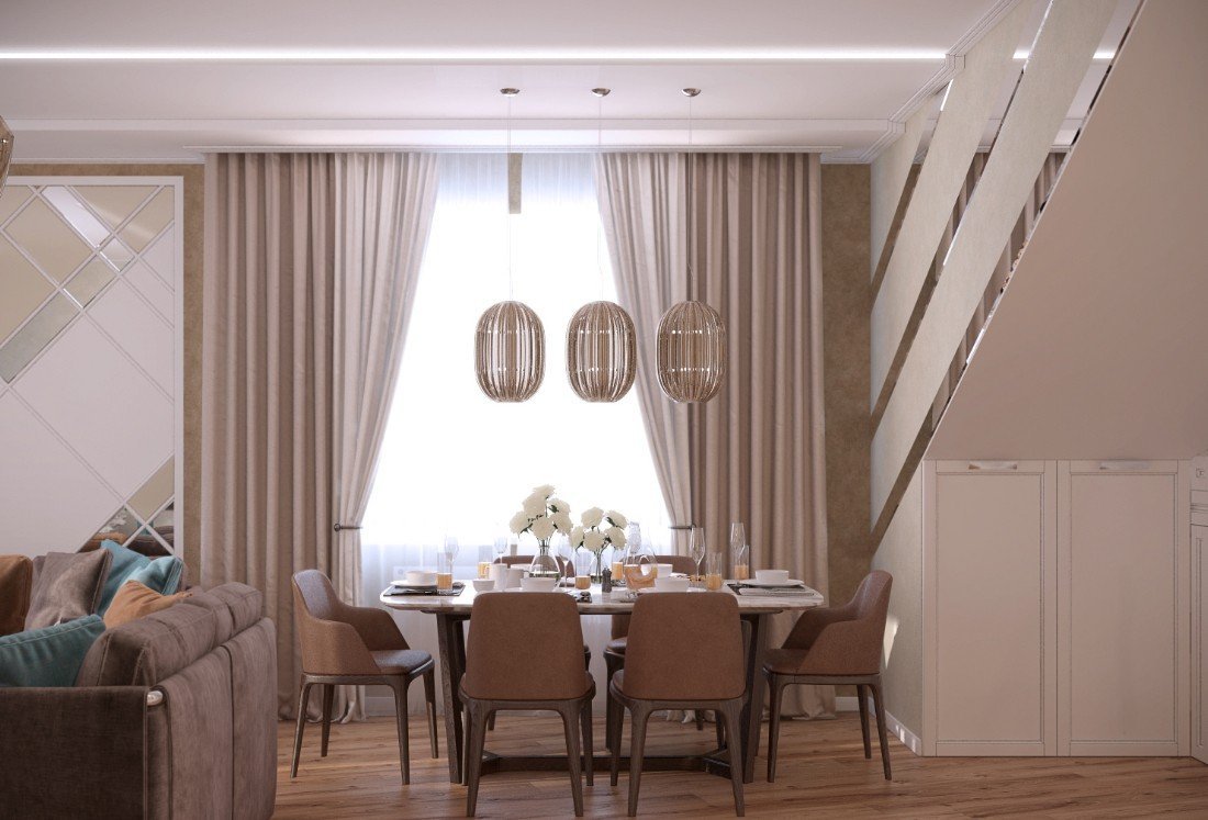 Карниз в кухню гостиную