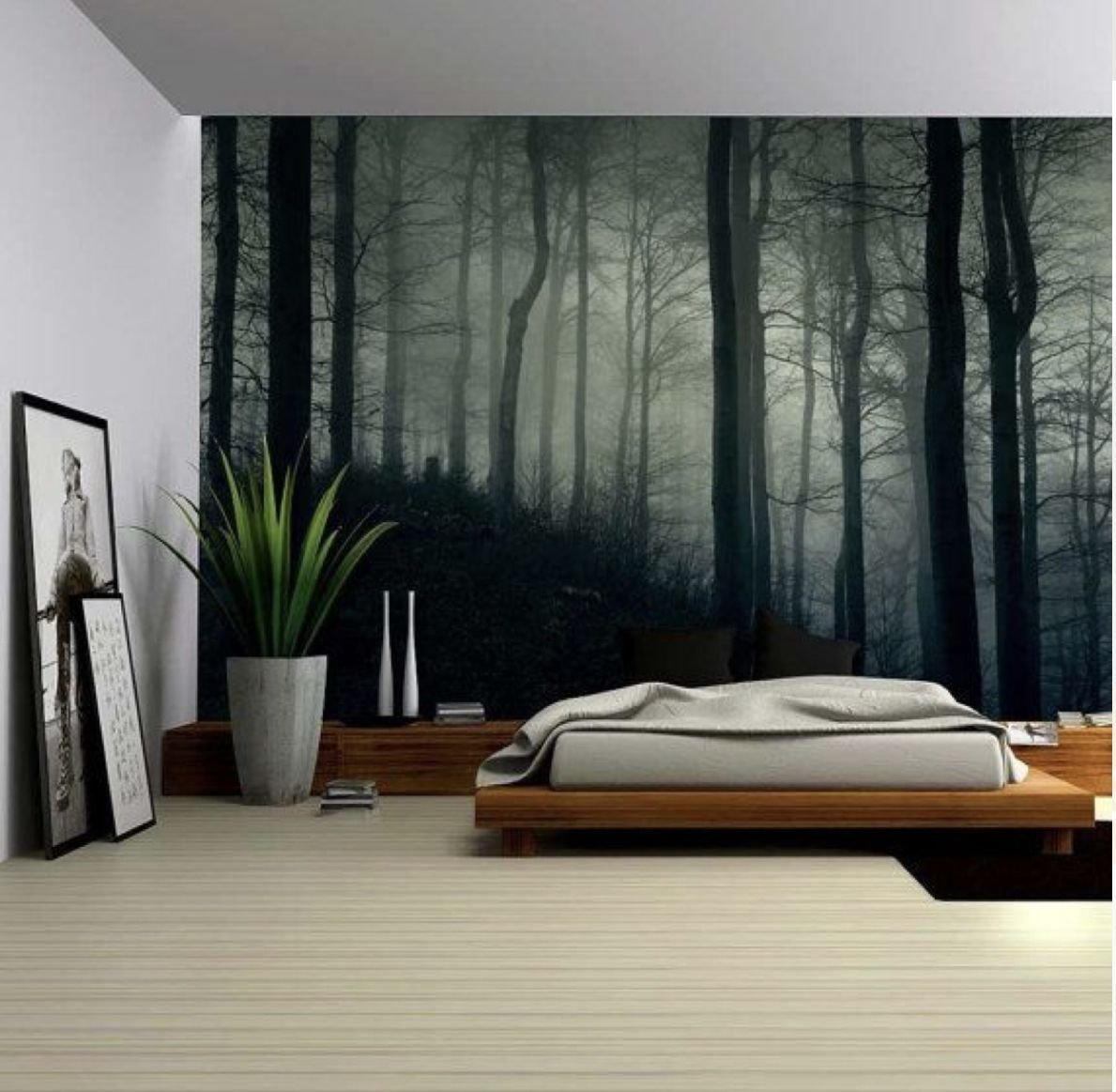 Дизайн комнаты с фотообоями лес