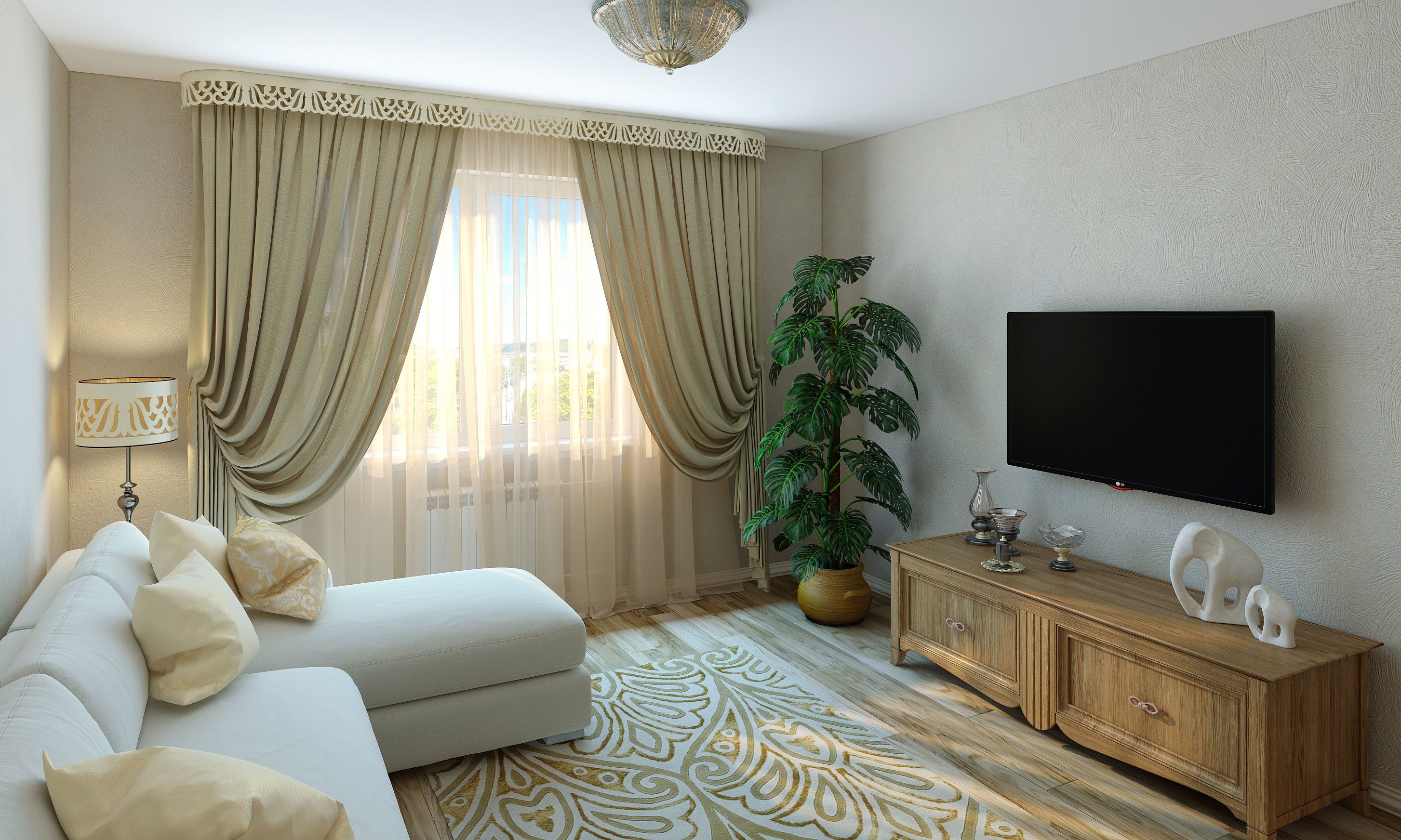 Карнизы для штор в интерьере гостиной в квартире (40 фото) - красивые картинки и HD фото