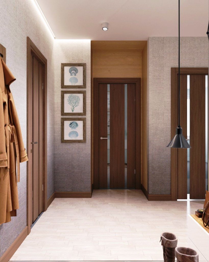 Прихожая в коричневом цвете