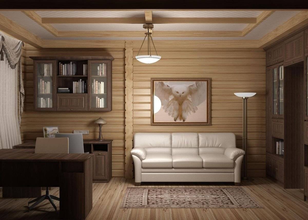 белая мебель в интерьере деревянного дома