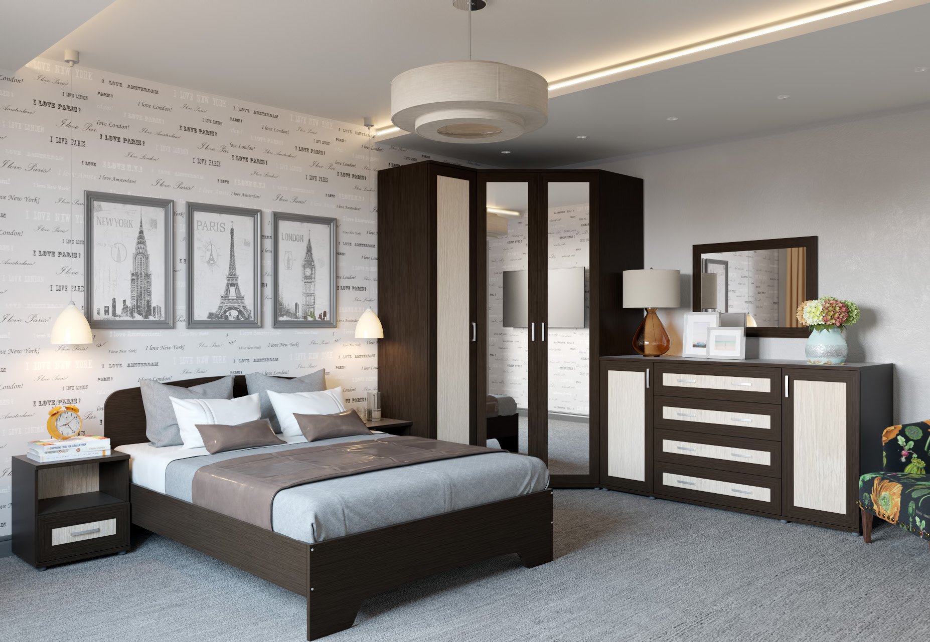 Спальня венге — 59 фото вариантов красивого дизайна