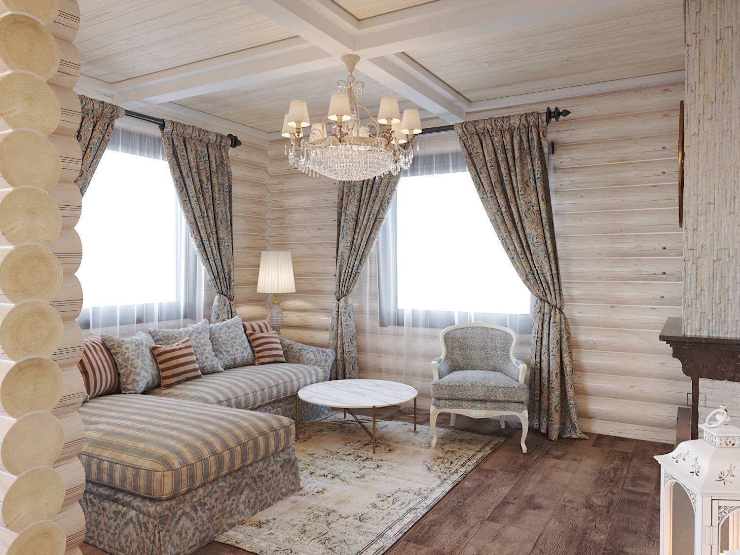 Интерьер спальни в доме из бревна (56 фото) - красивые картинки и HD фото