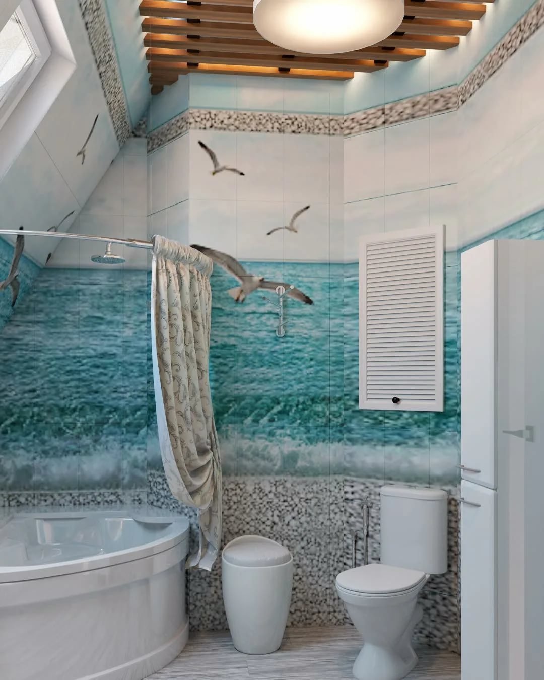 Статьи в разделе «Дизайн ванной комнаты» — Ванная в морском стиле