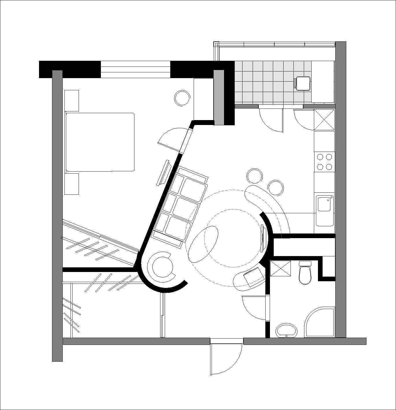 дизайн перепланировка однокомнатной квартиры в двухкомнатную