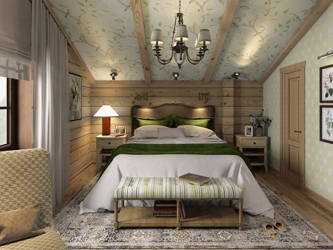 Спальня в стиле Прованс в загородном доме