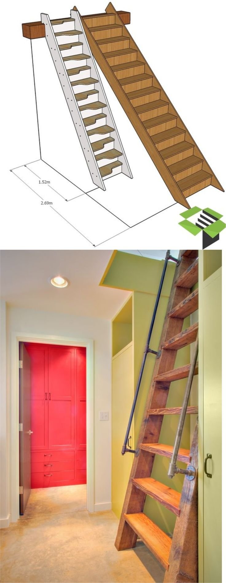 Удобная лестница на чердак в частном доме фото