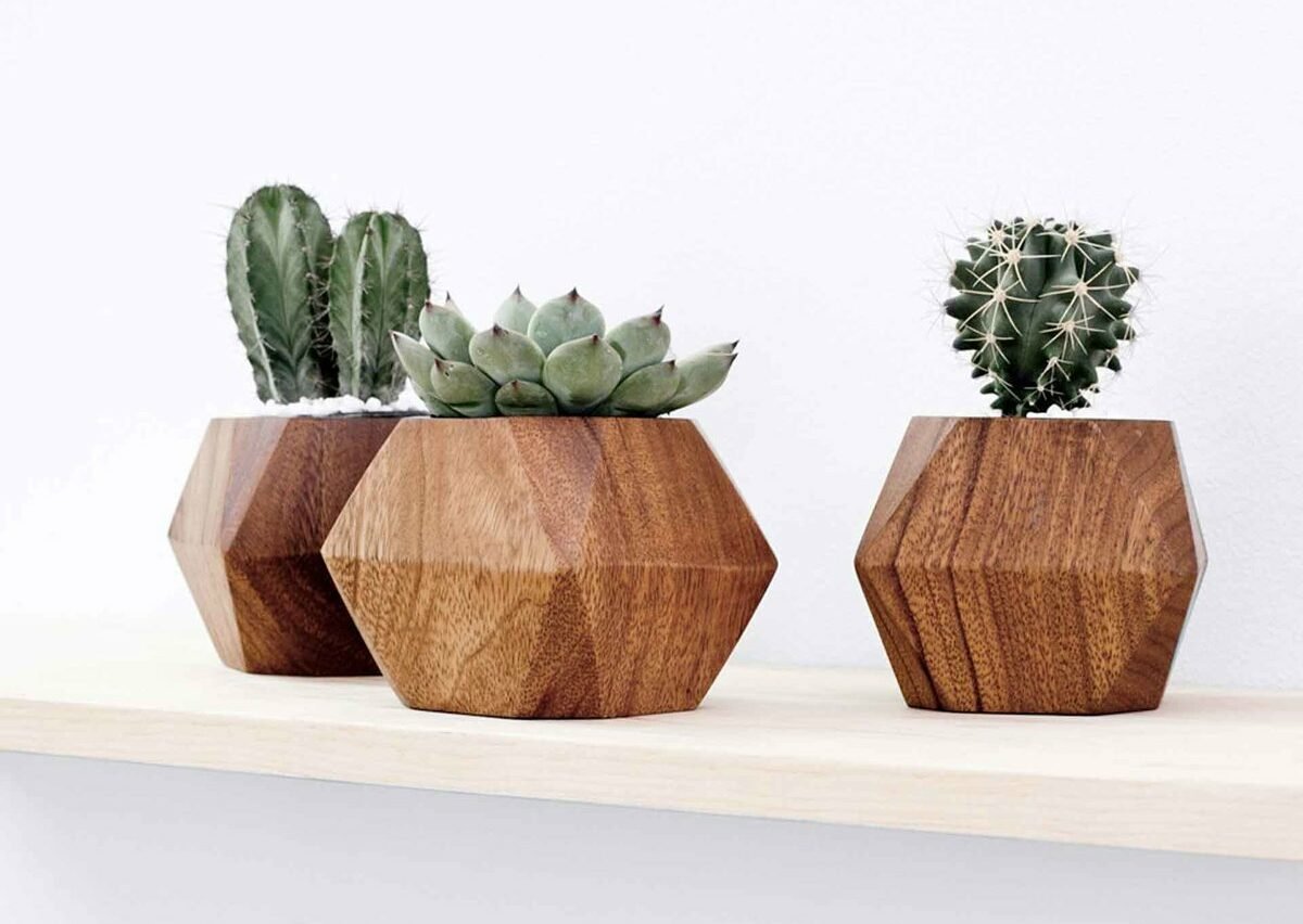 Геометрические горшки для суккулентов