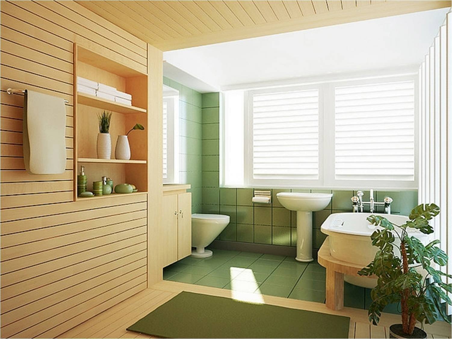 комбинированный дизайн ванной комнаты плитка и панели