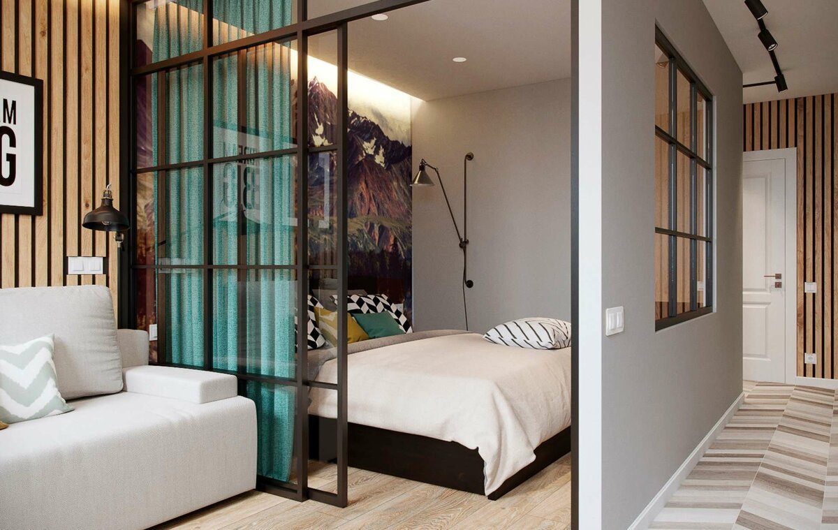 Дизайн гостиной спальни: как правильно разделить 2 интерьера (100 фото)