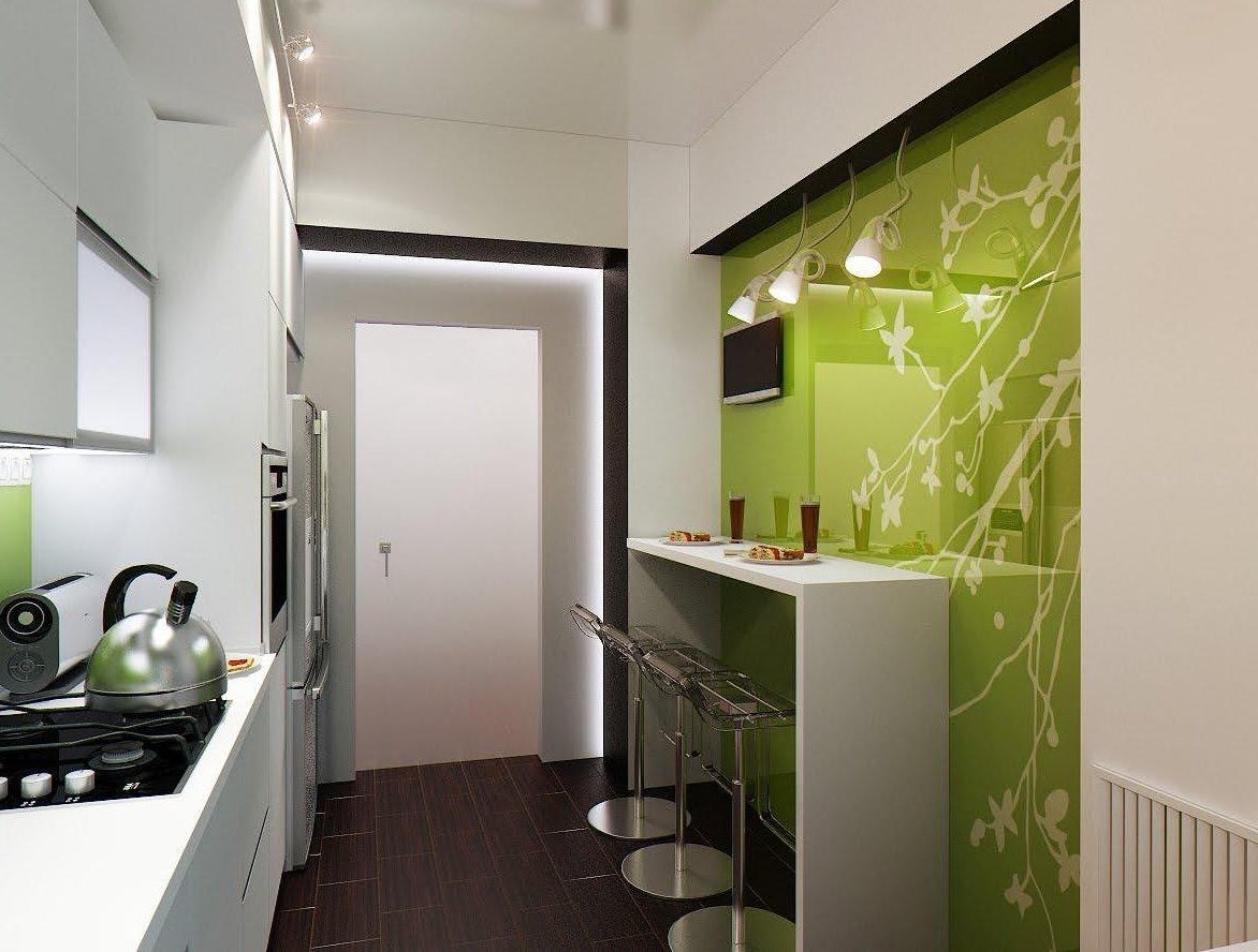 Узкая барная стойка для кухни