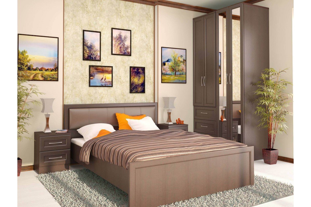 Спальный гарнитур Амели белый глянец ТРИЯ