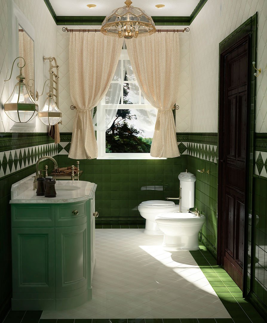 дизайн ванной в английском стиле фото интерьер