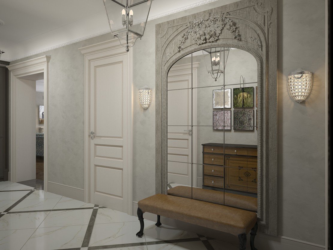 Прихожая в стиле французская классика