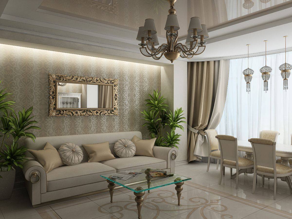 Красивые гостиные в классическом стиле