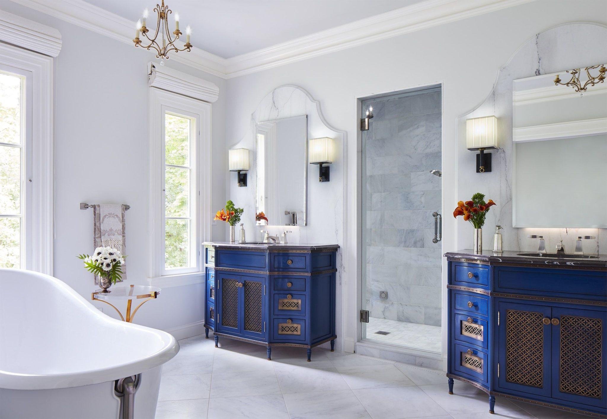 мебель в ванную голубого цвета