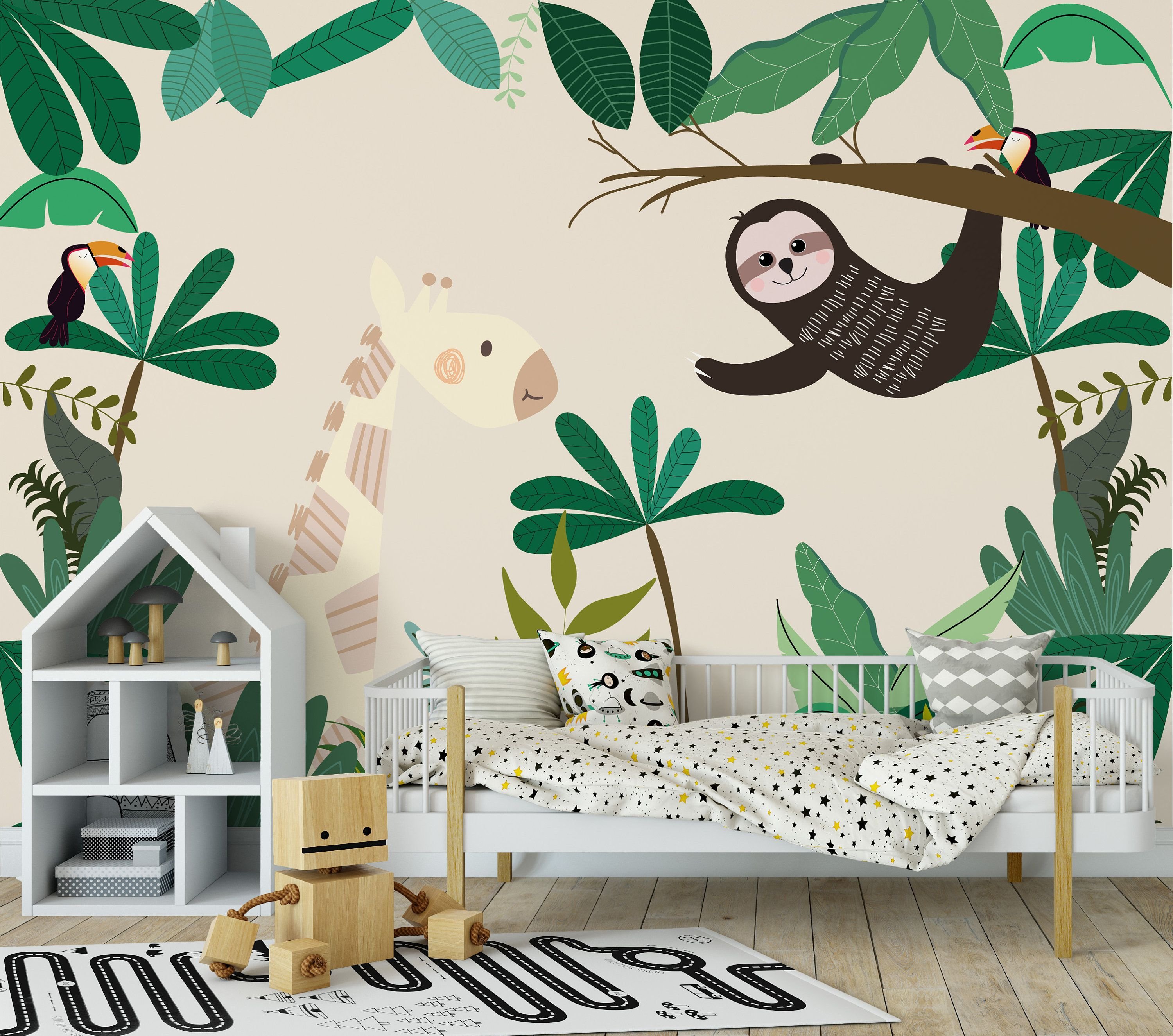 Дизайн детской комнаты джунгли