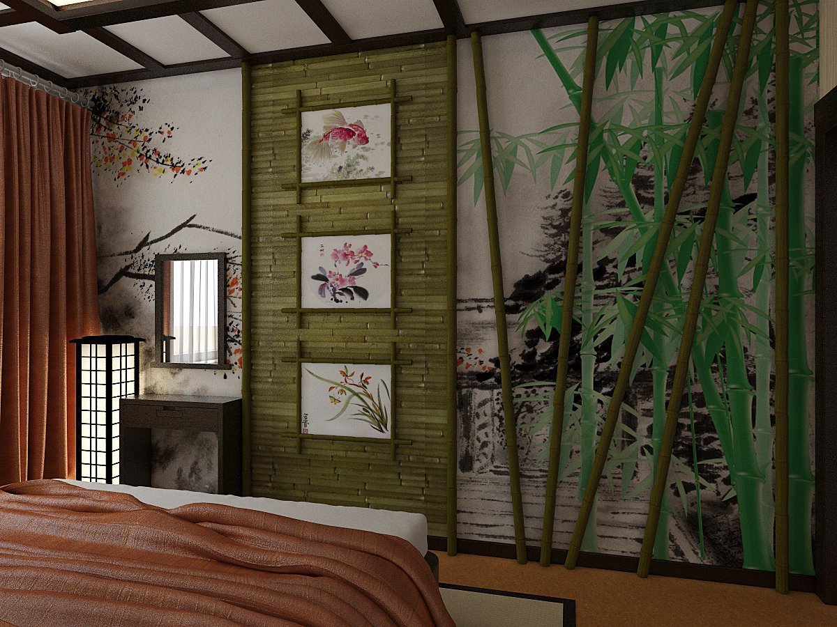 Фотообои бамбуковая роща в интерьере