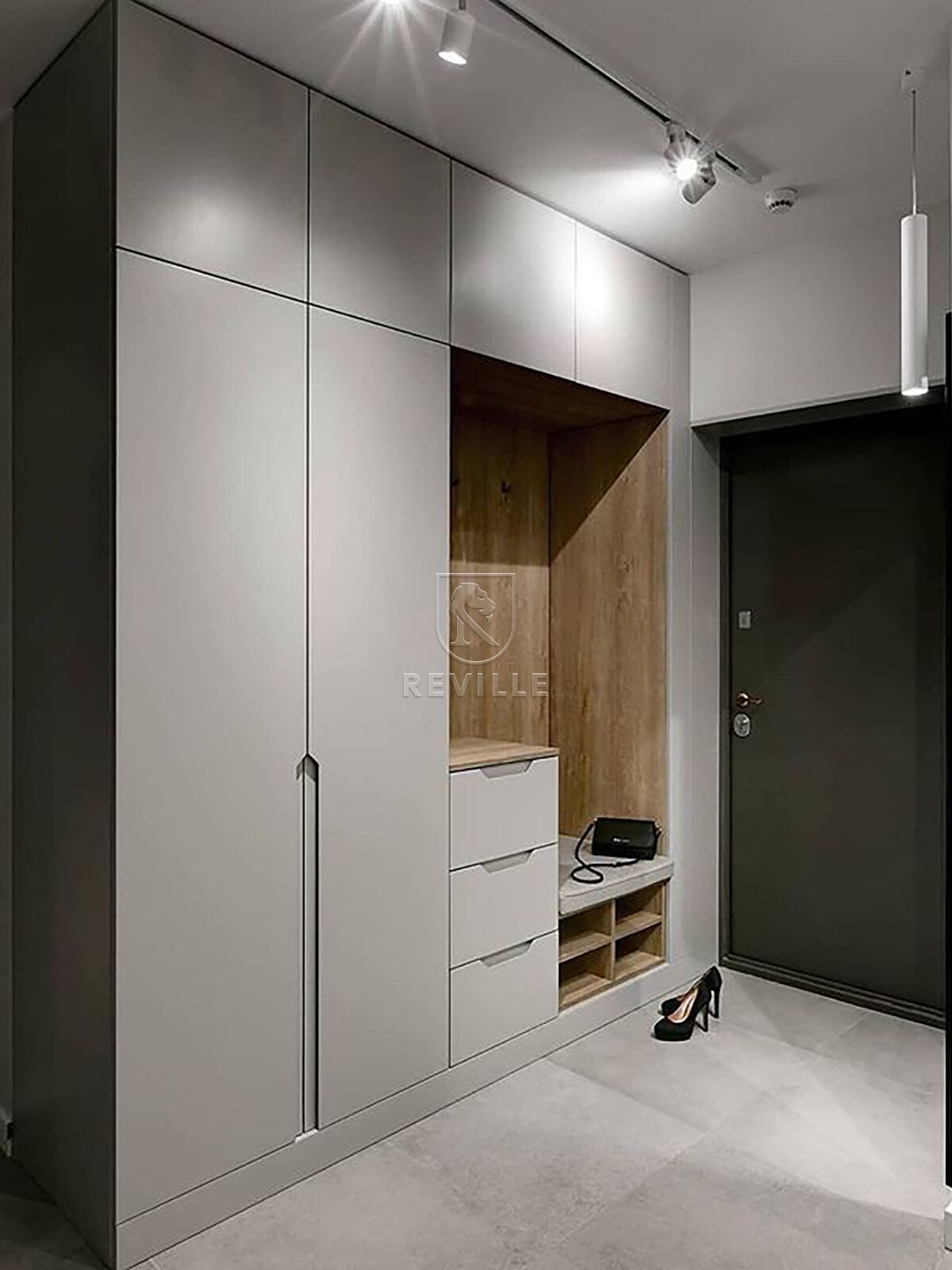 Дизайн коридора встроенный шкаф