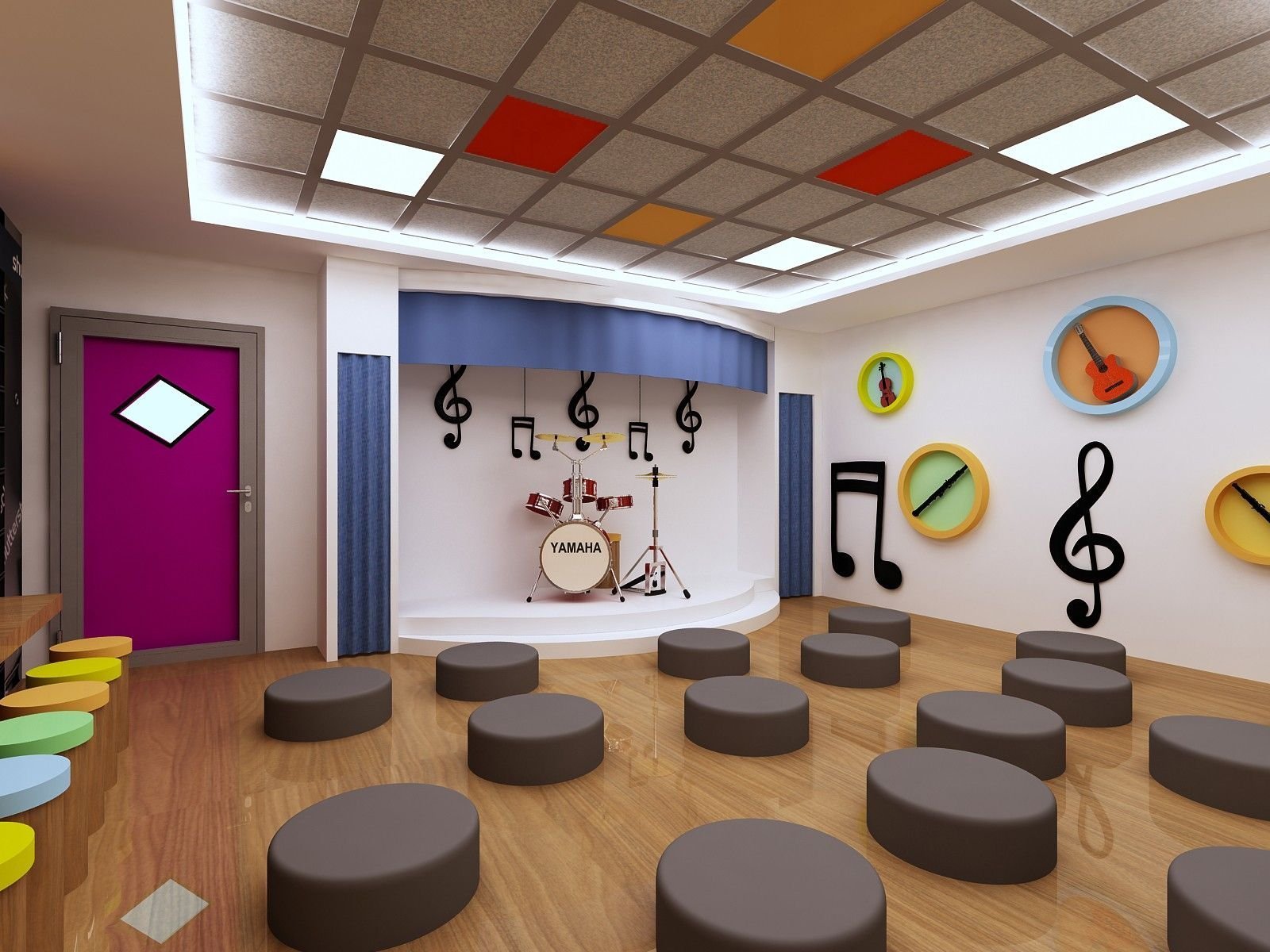 Современный музыкальный зал в детском саду (61 фото)