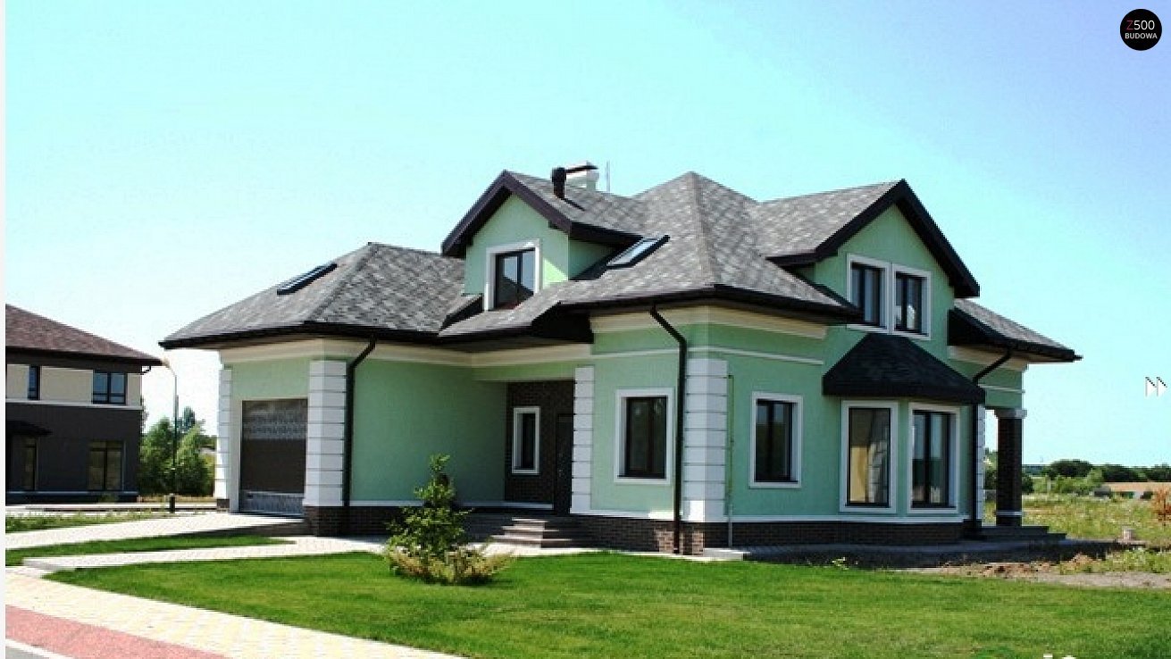 Зеленый цвет для отделки фасада дома
