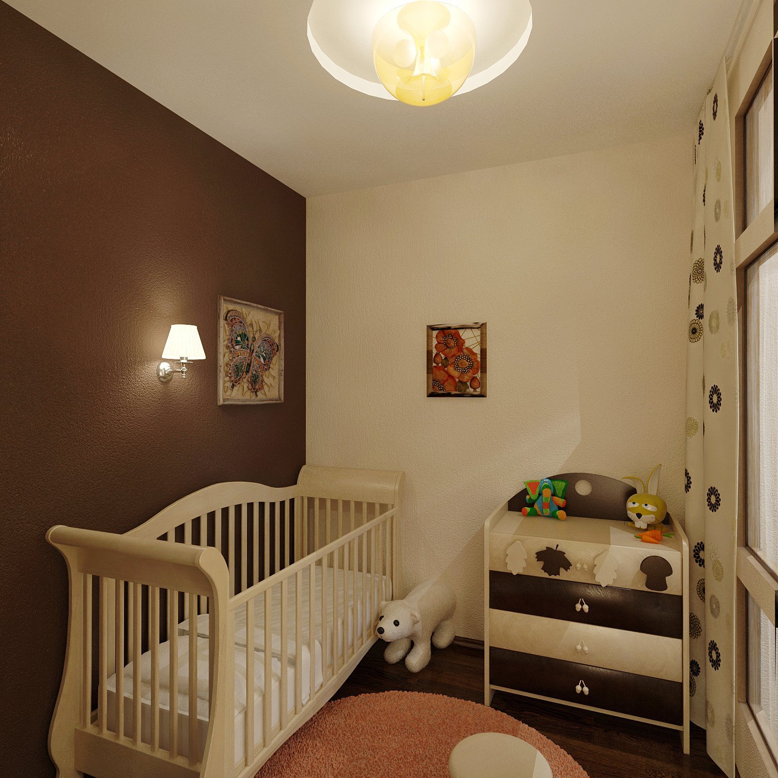 Уголок для новорожденного в однокомнатной квартире