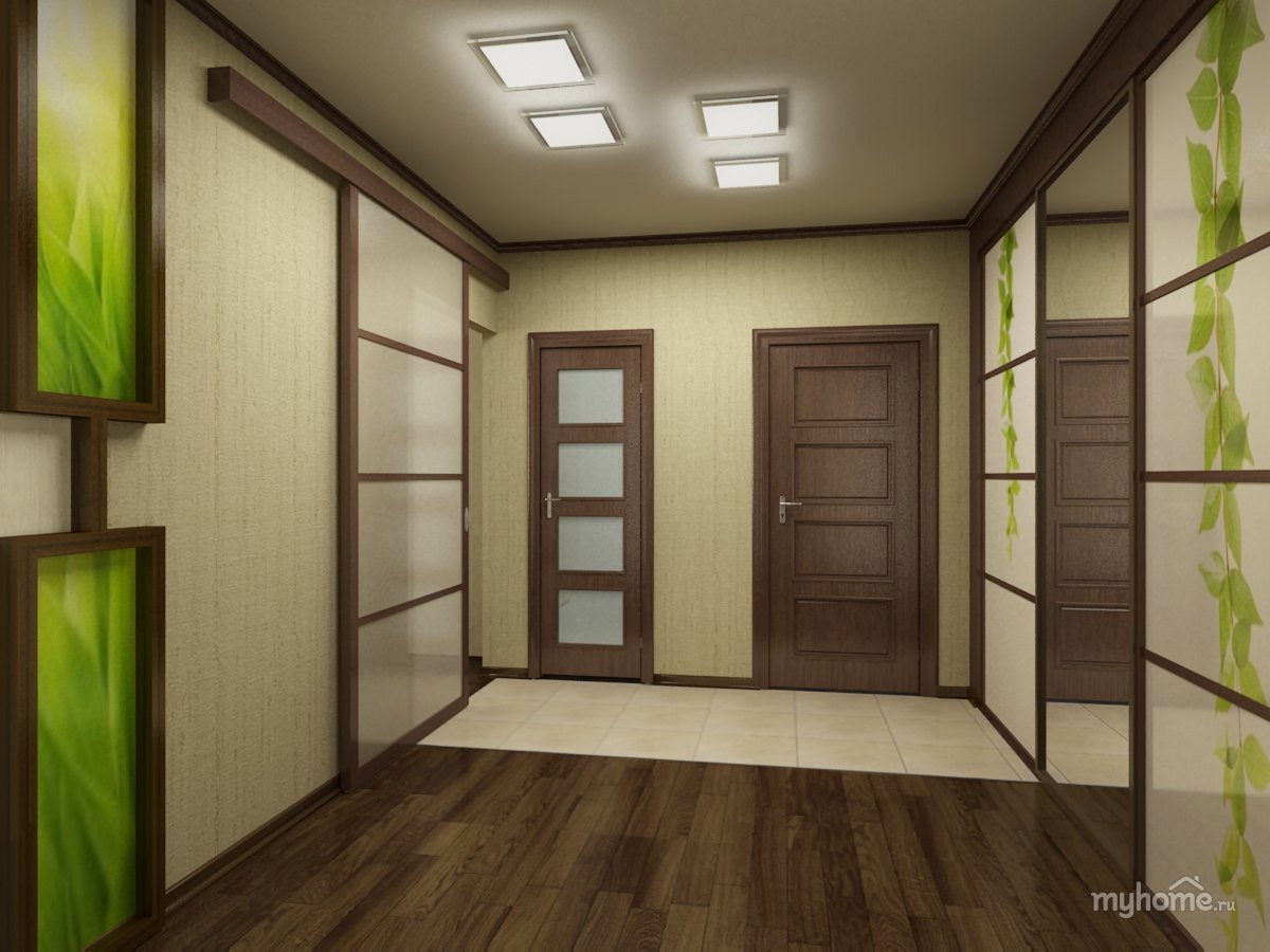 Зелено коричневый коридор