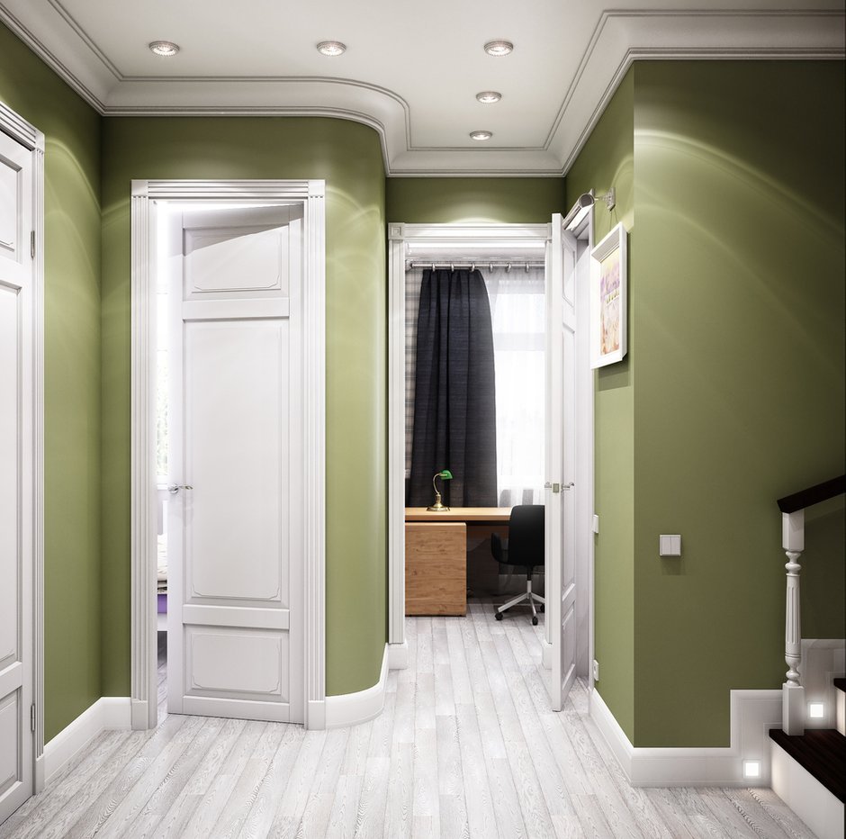 Прихожая в оливковых тонах