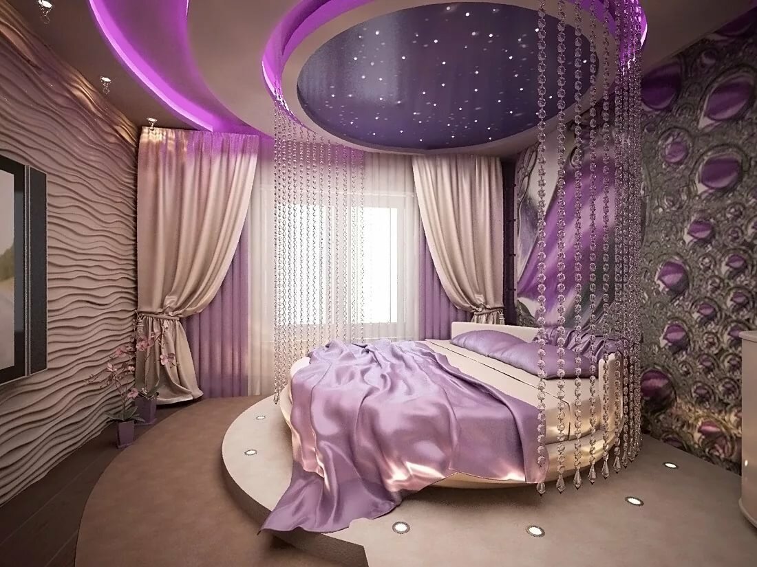 Романтический стиль в интерьере спальни
