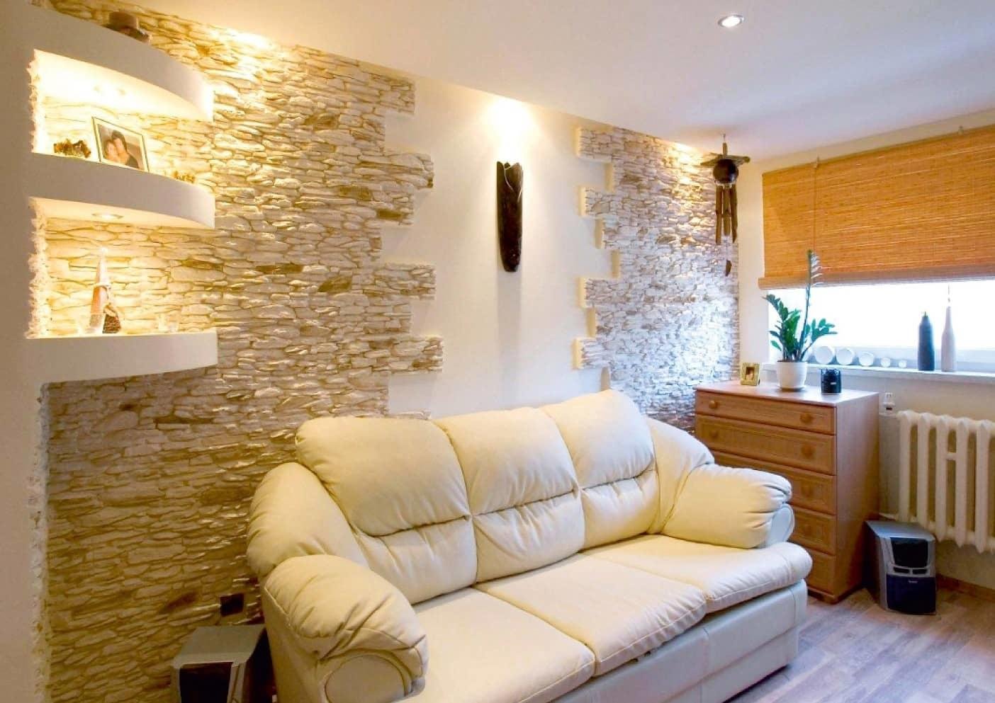 Декоративный камень в интерьере, виды искусственного камня для облицовки стен в квартире | QRStroy