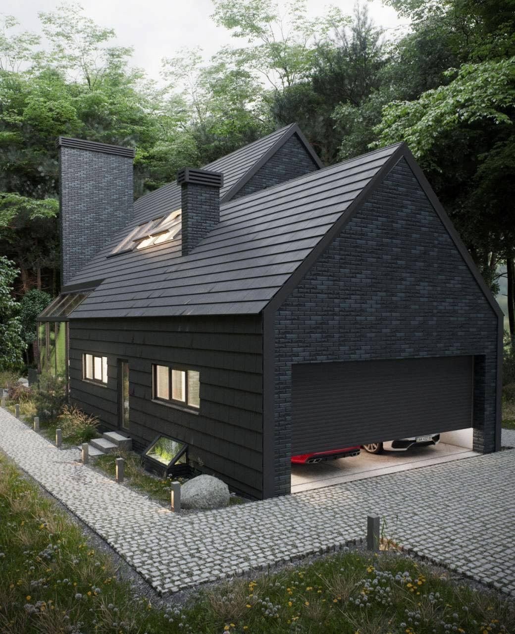 Стильный черный дом