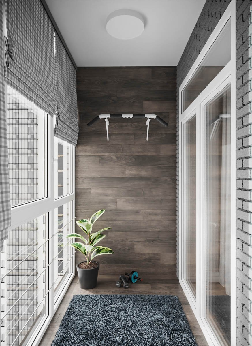 Доски в интерьере балкона