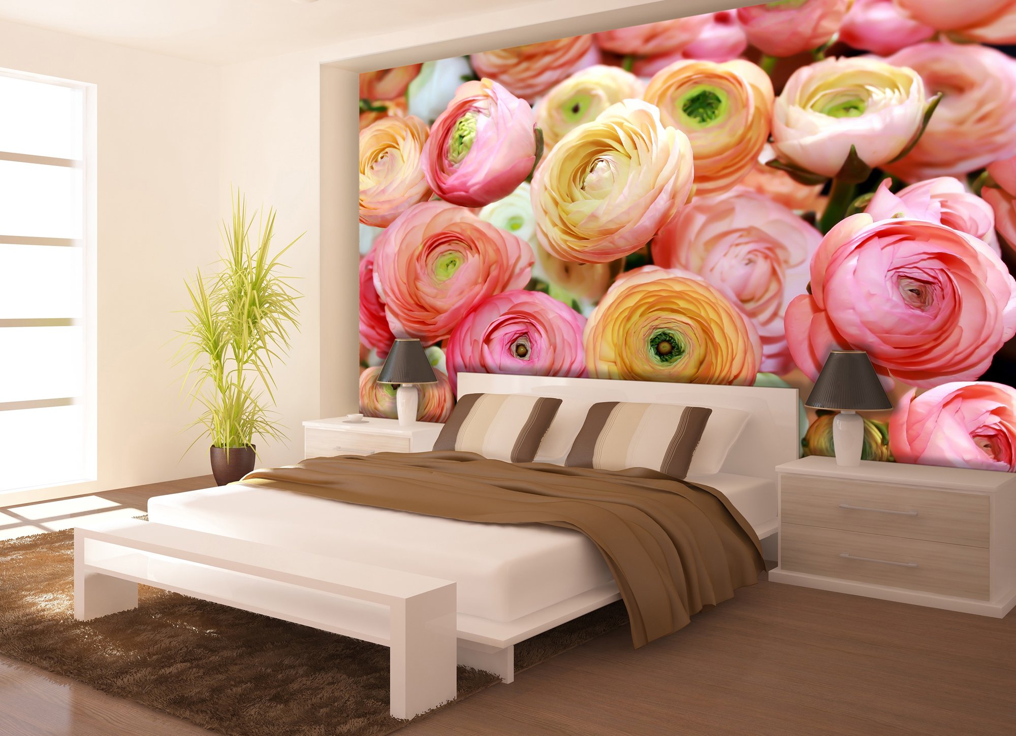 Спальня интерьер с розами