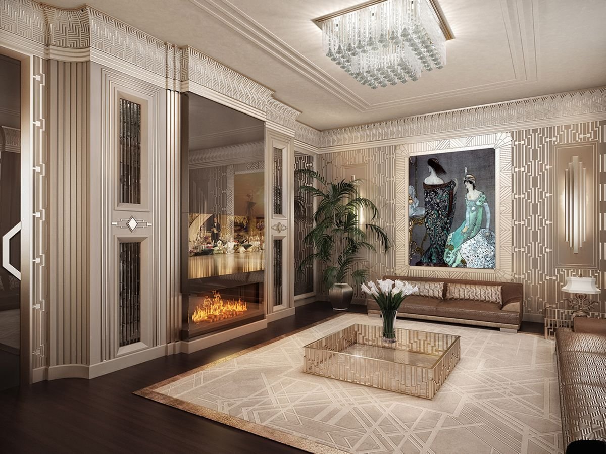 Роскошный холл с парадной лестницей ⋆ Элитный дизайн интерьера в Астане - Антонович Дизайн