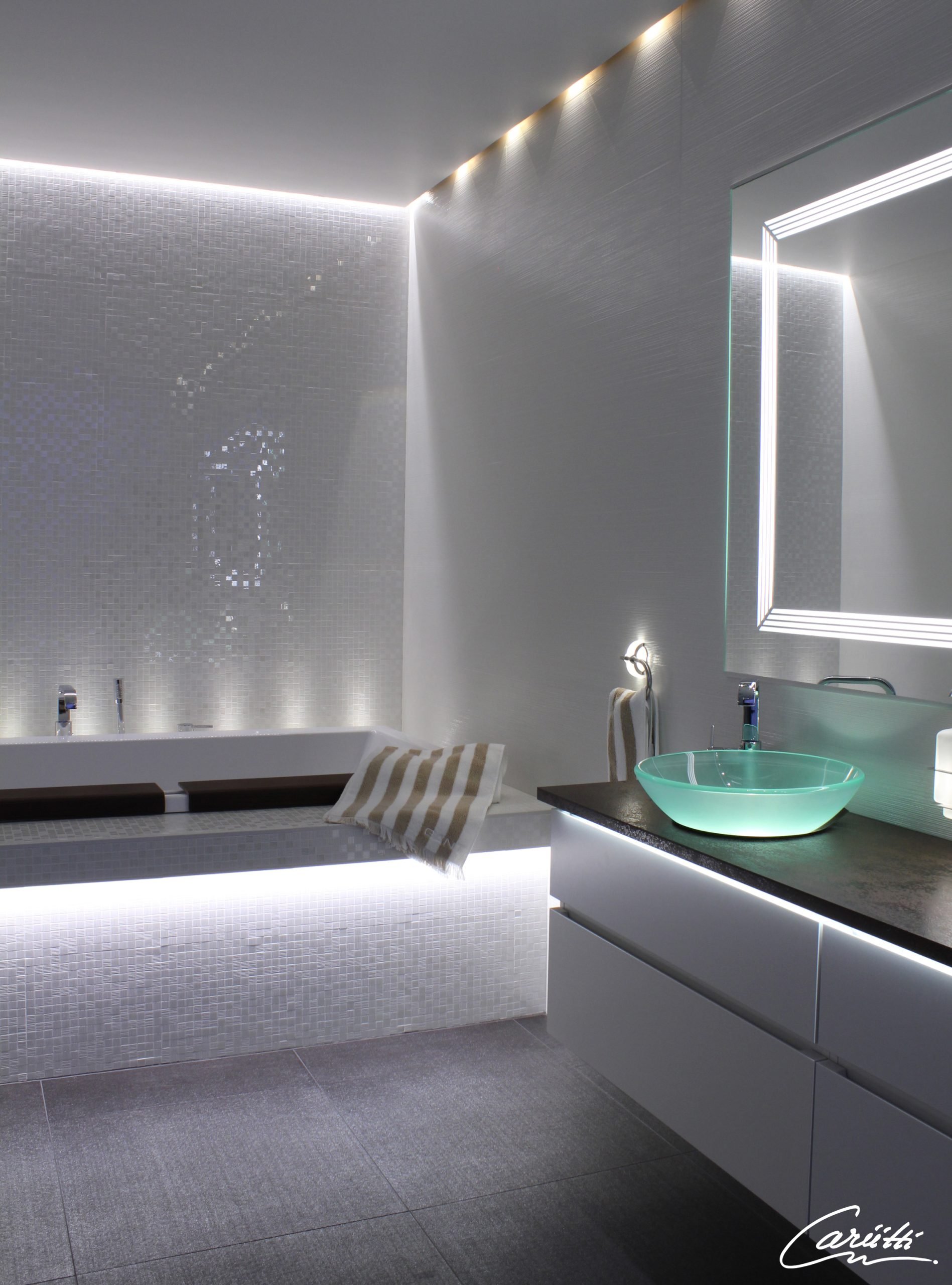 подсветка полок в ванной светодиодной лентой