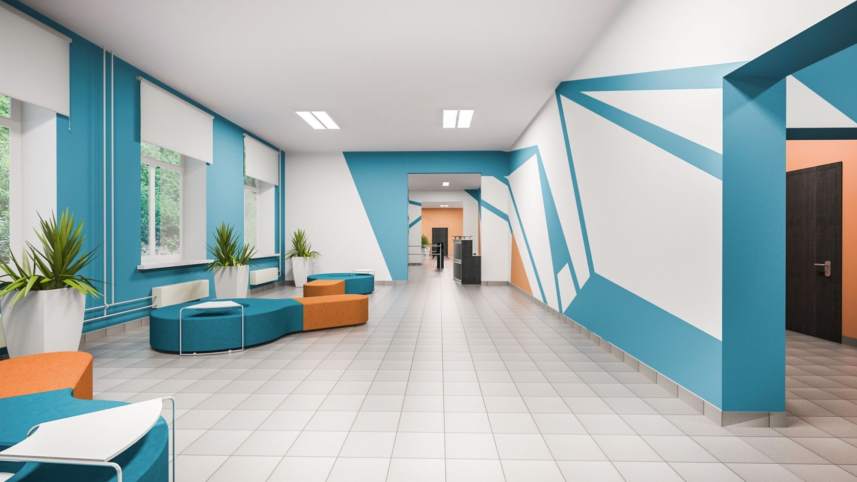 Дизайн школьных коридоров и рекреаций