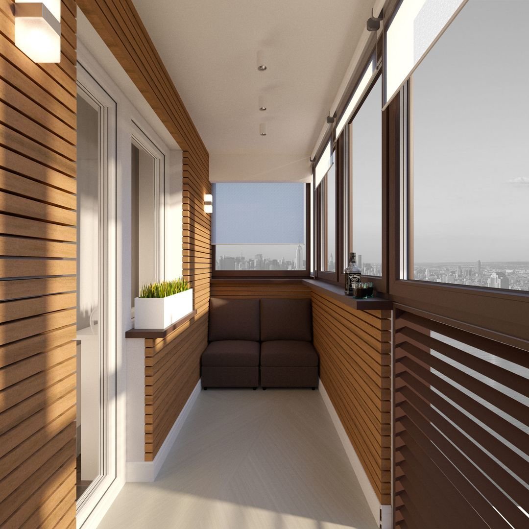 Отделка балкона вагонкой