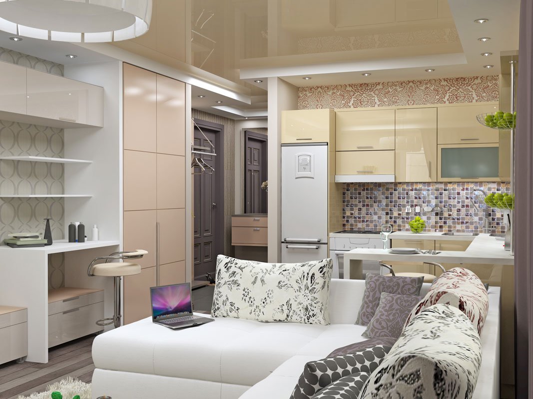 Красивые небольшие кухни-гостиные